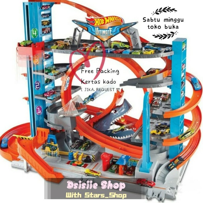 {OktaStore} Hot wheels City Ultimate Garage Shark Attack Diecast Track Original Limited