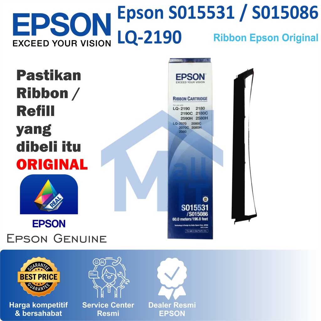 (BISA COD) RIBBON CATRIDGE EPSON ASLI ORIGINAL LQ2190 LQ2180