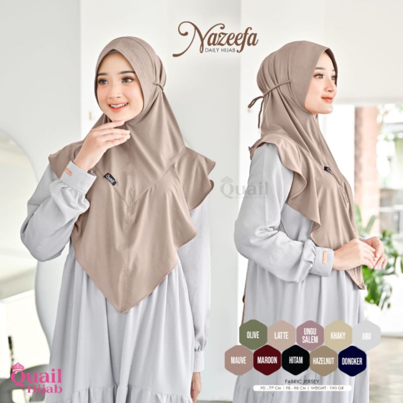 Jilbab Instan / Hijab Pet Tali Belakang Nazeefa QuaiL Hijab