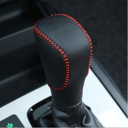 Genuineleather Car Gear Shift Collars Head Knob Handbrake Grip Cover Untuk Honda Civic 2016-2019 Fit 2020 2021 Accord 2014 - 2019