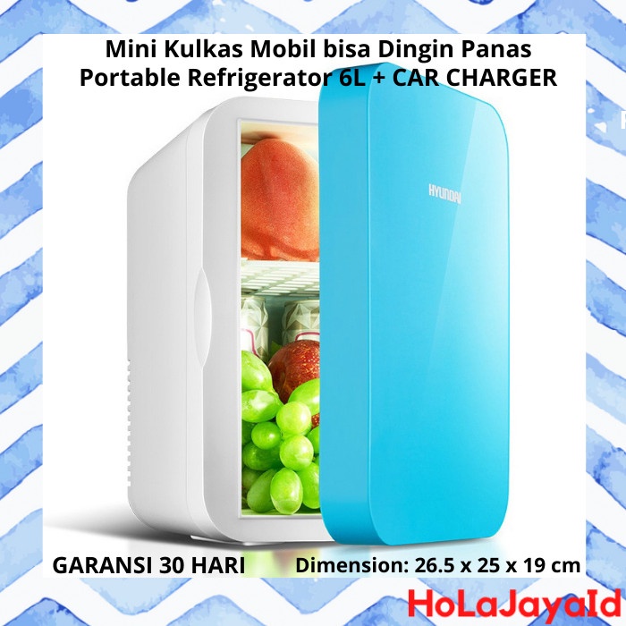 Mini Kulkas Mobil bisa Dingin Panas Portable Refrigerator 6L Hyundai