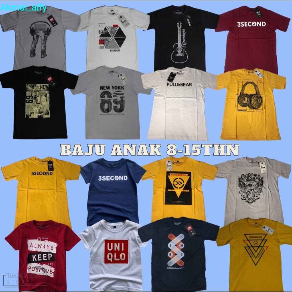 Model terbaru Baju Kaos Anak 8-15 Tahun Baju Distro Anak Kaos Oblong Anak Cowok Baju Anak Cewek bany