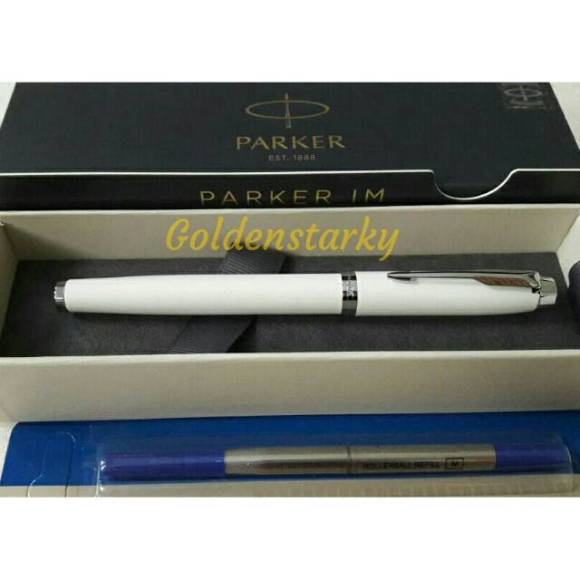 

Paket 1 Klik: 1pcs Parker IM White CT Rollerball + 1pcs Refill Rollerball