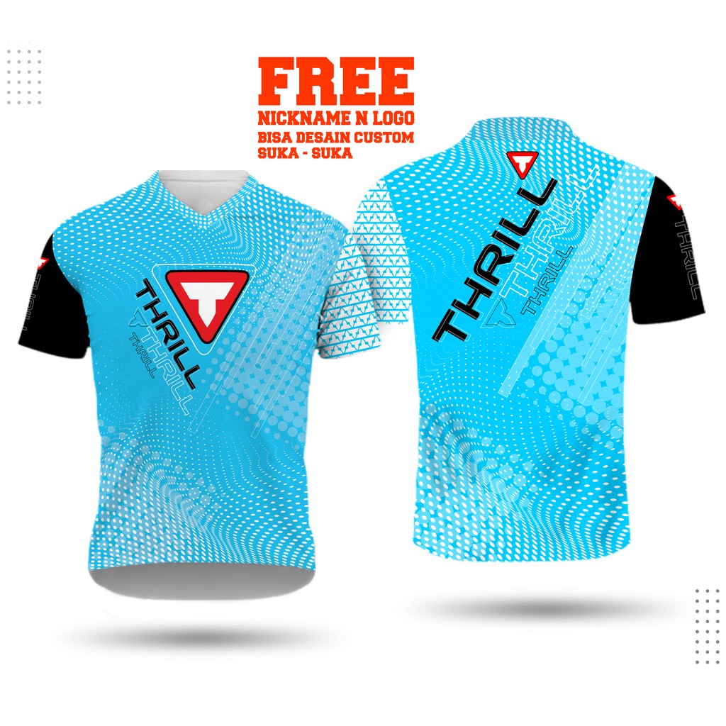 Kaos Jersey Sepeda Thril No Limits V-neck