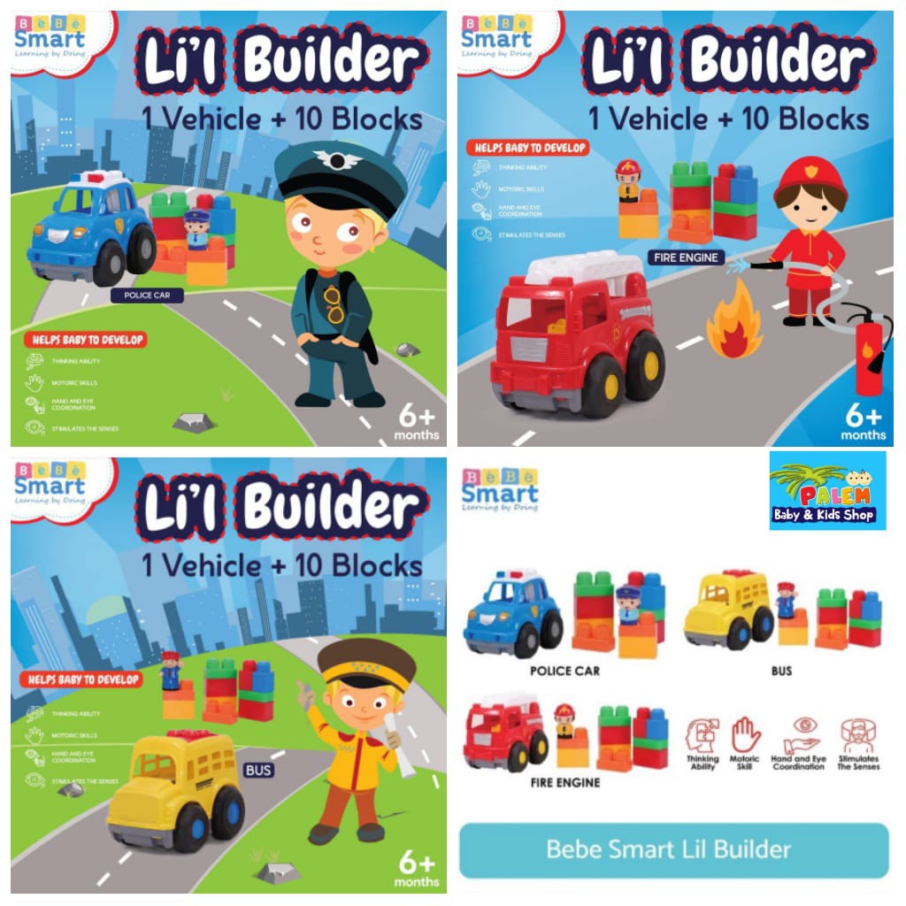 bebe smart lil builder / mainan mobil-mobilan 6m+