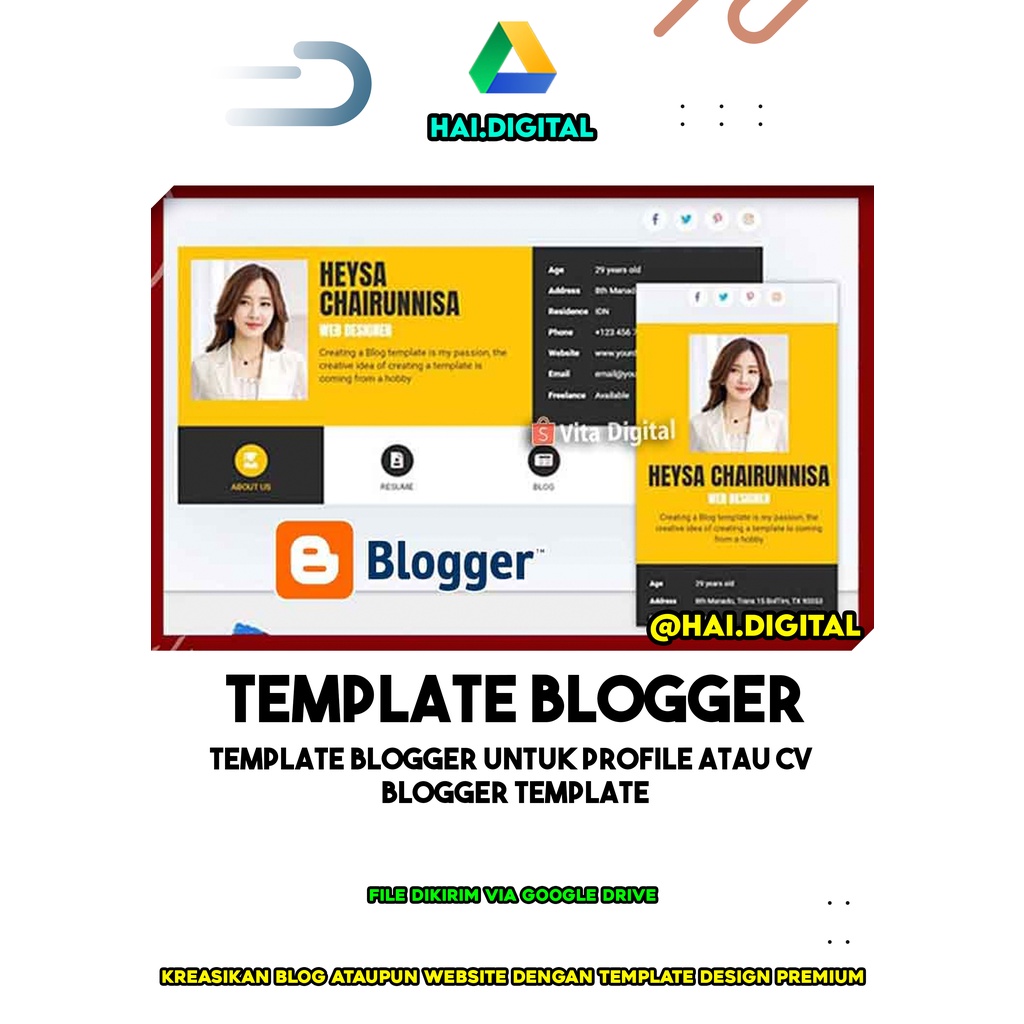 Template Blogger Untuk Profile atau CV | Blogger Template