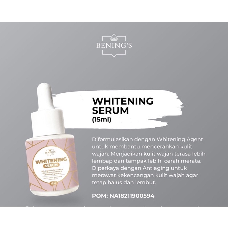 BENINGS WHITENING SERUM KULIT KUSAM DR OKY PRATAMA