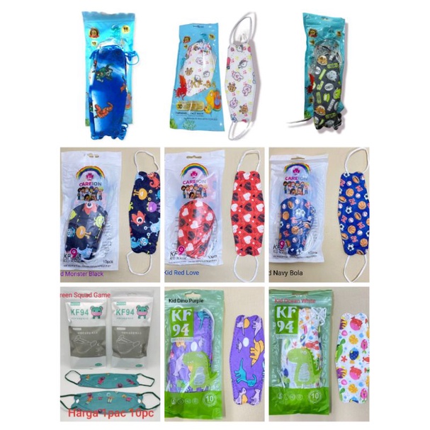 Masker KF94 & KN95 anak motif lucu,careion,Mouson,i-care Gemas dan lucu