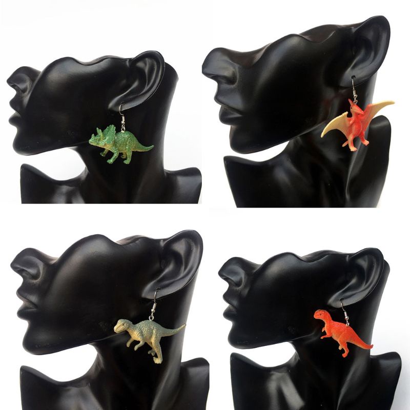 SIY  12 Pairs Cute Punk Dinosaur Animal Drop Earrings Set  Resin Funny Animal Dinosaur Earrings for Women Girls Creative Gift