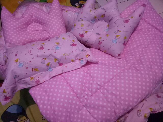 Star9 - Babynest Kotak Motif Swan Princess Abu Pink