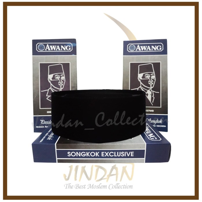 Peci Songkok Kopiah Spesial AWANG Hitam AC Tinggi 10 cm - No.5