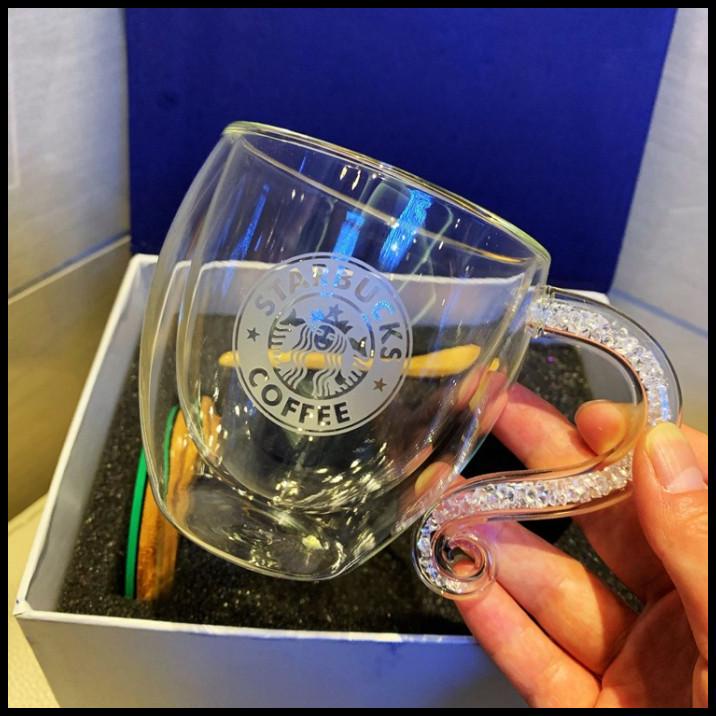 Mug Gelas - Starbucks Kristal Gelas Kaca Ganda Starbucks Termasuk Sendok Tutup
