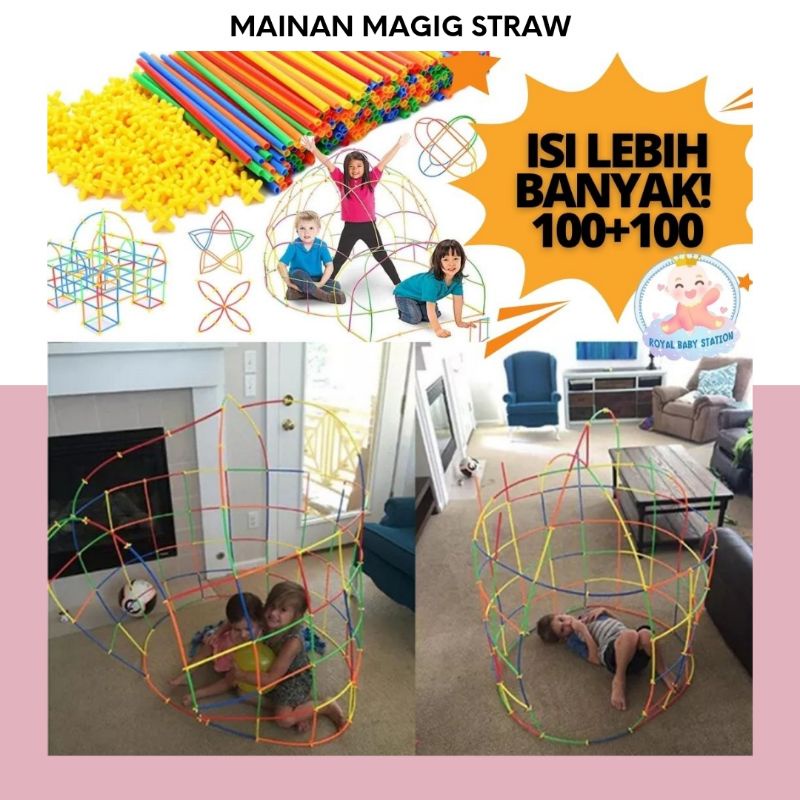 200 magic straw tebal mainan edukasi lebih seru lebih banyak