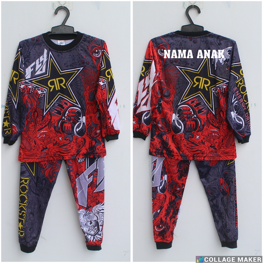 Jersey setelan baju balap sepeda anak/baju cross anak alaki laki laki size 2-10 thn