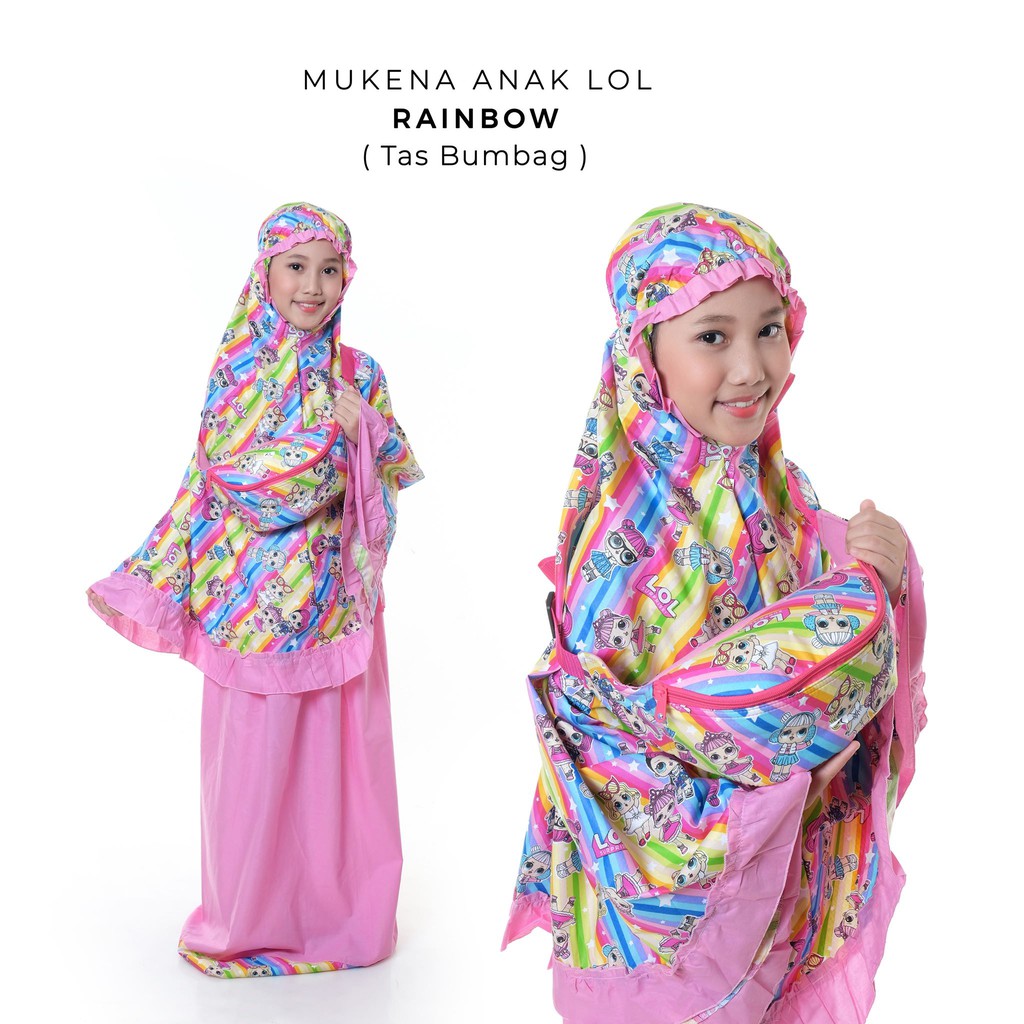 Mukena Anak Lola RAINBOW (Tas Bumbag)