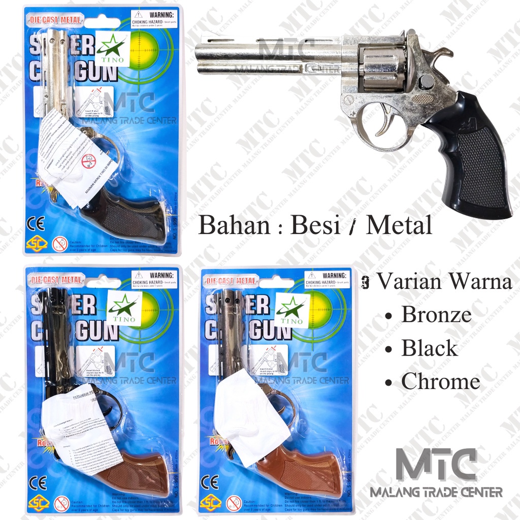 Mainan Diecast Pistol Super Cap Gun Dompis Mainan Jadul Tahun 90an Bahan Besi