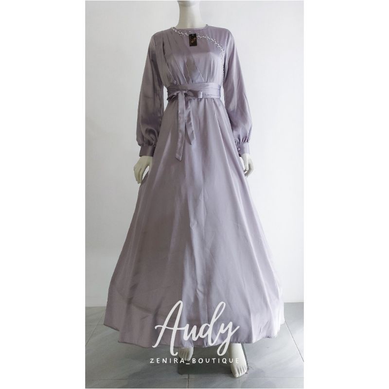 AUDY DRESS draperi berpayet / baju pesta kondangan / lamaran couple / gaun wisuda