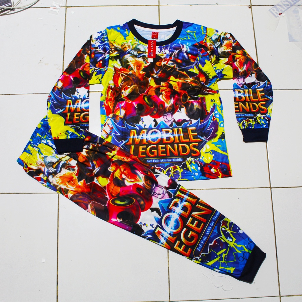 Setelan baju mobile legend full print