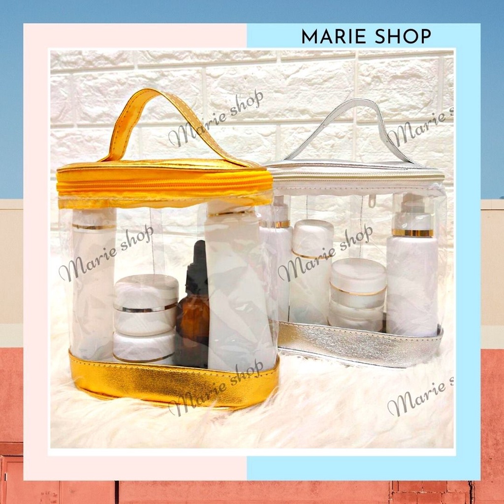 [ REG ] POUCH OVAL KOSMETIK - TAS KOSMETIK - POUCH MIKA TRANSPARANT - WADAH KOSMETIK - POUCH BULAT -