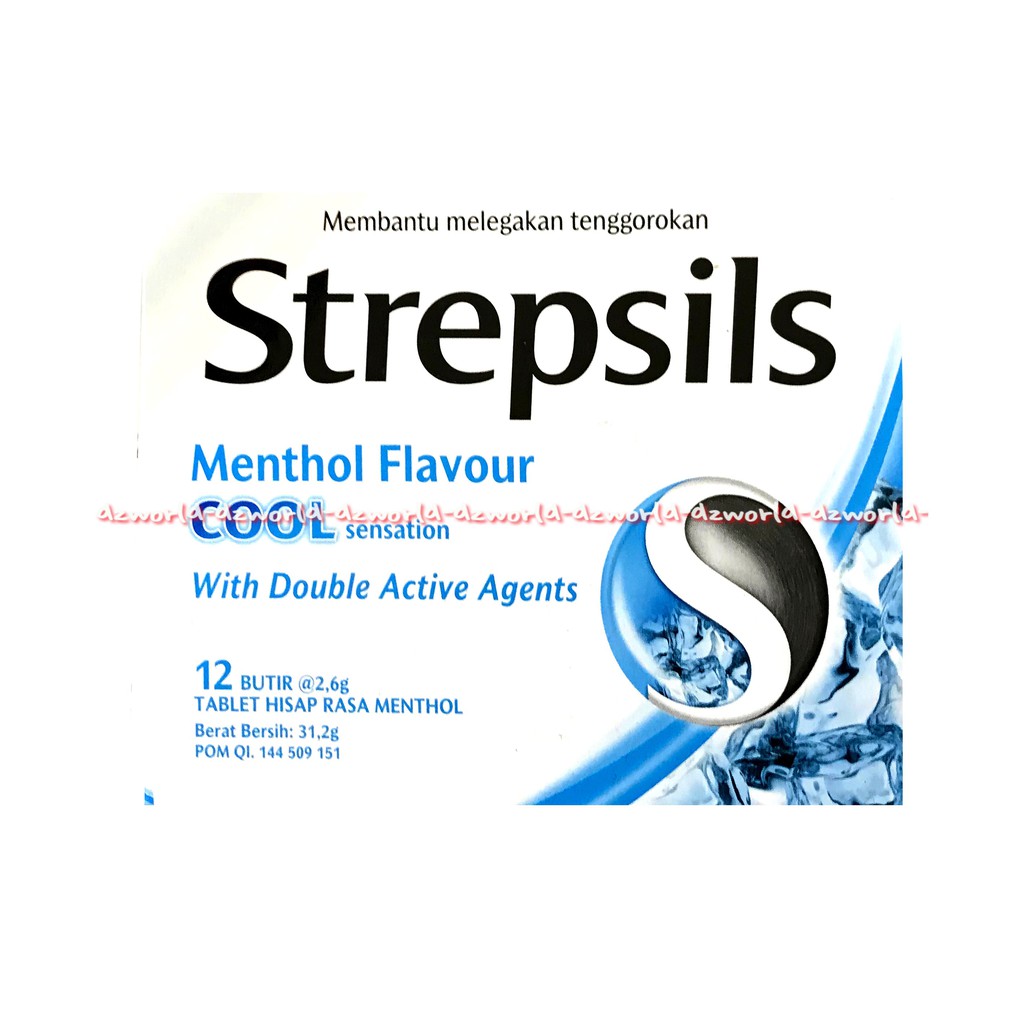 Strepsils Menthol Flavour 12butir Cool Sensation Permen Pelega Tenggorokan Sakit Strepsil