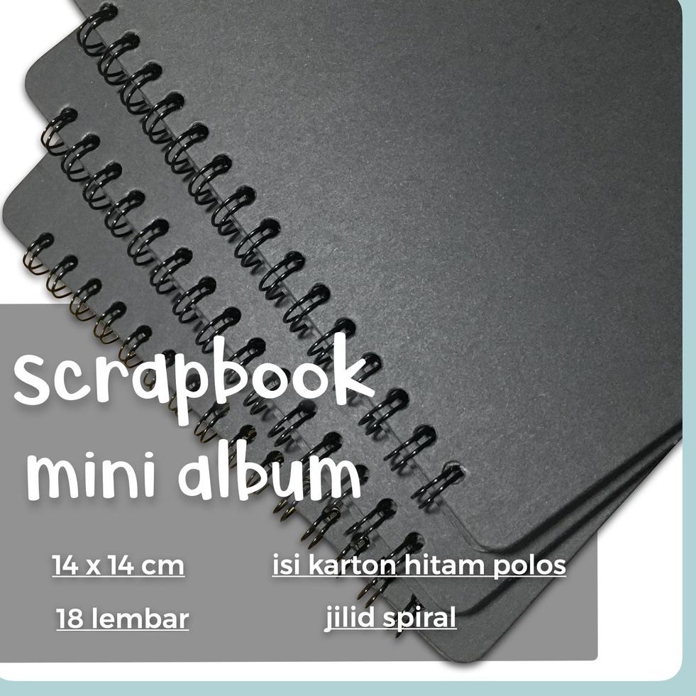 

lc✢Harga Termurah scrapbook mini photo album black hitam rounded square kotak by tat tet tot 90 ➽