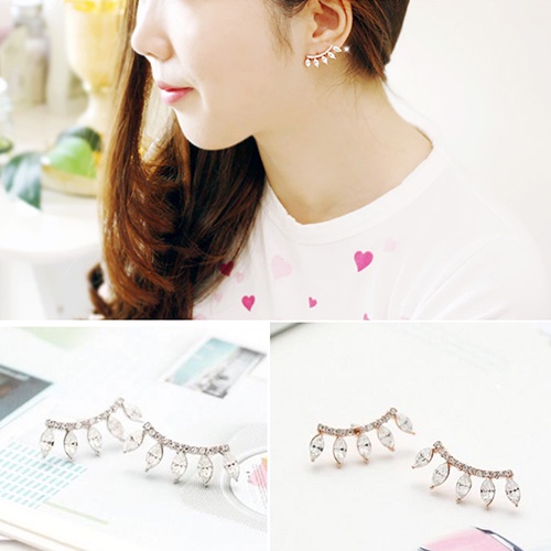 Hu Hu Hu Hu Hu Alat Bantu Pasang Kacamata♡ Anting Tusuk Lapis Silver Model Mahkota Dengan Berlian Imitasi Untuk Wanita