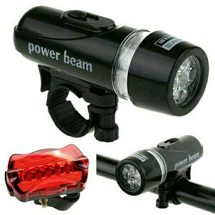 Lampu senter sepeda depan + belakang power beam [SS]