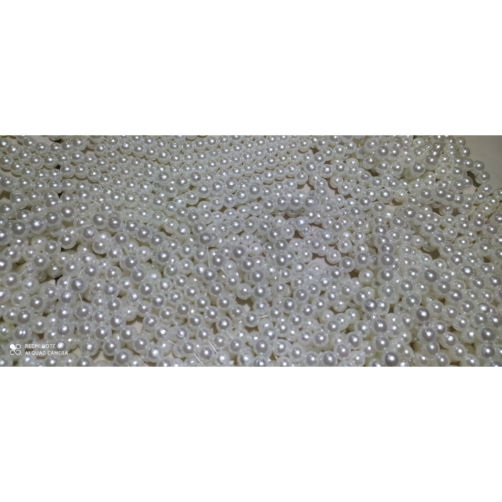 Mutiara Sintetis  berat 4mm - Mutiara isi -+200 per string - Mutiara Mote4MM-6mm-8MM-12MM - Mote - Payet