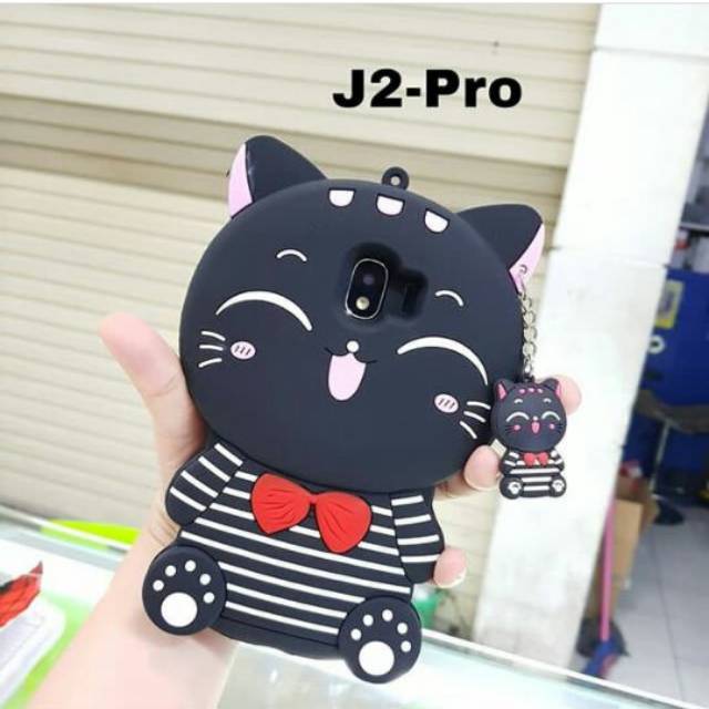 Case 3D kucing hitam / Samsung J2pro