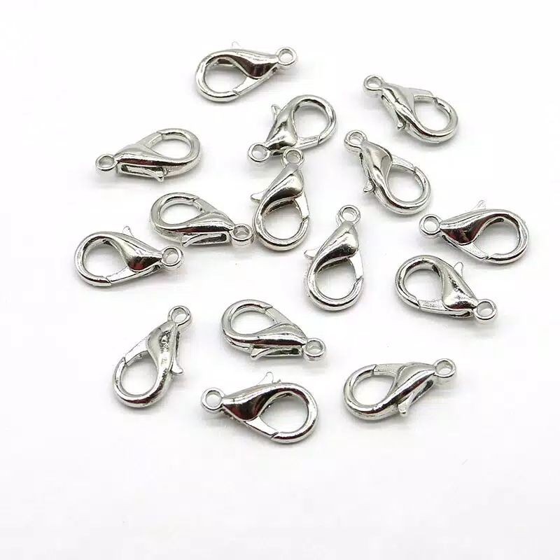 100 pcs kait udang silver ukuran 14mm kait masker