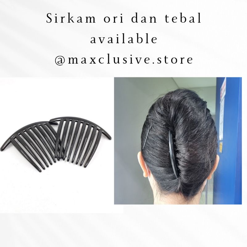 Sirkam Rambut Pramugari / Banker Tebal Hitam Polos - Hair Pin