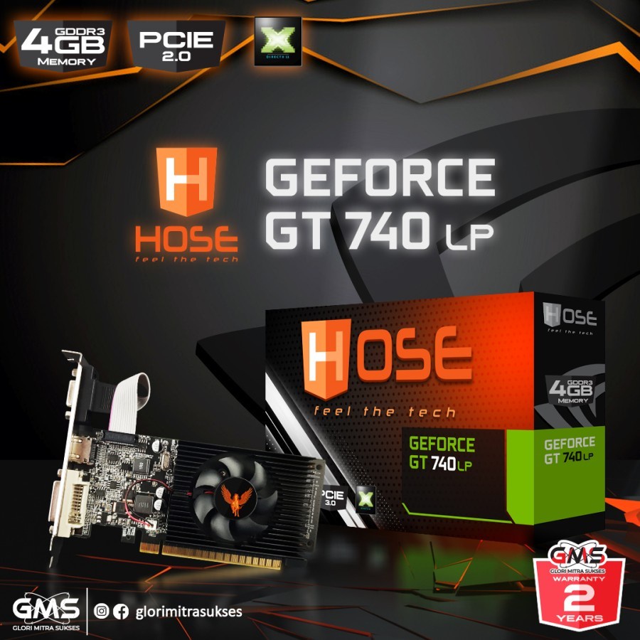 VGA HOSE GeForce GT 740 4GB DDR3 LP - Garansi Resmi 2 Tahun