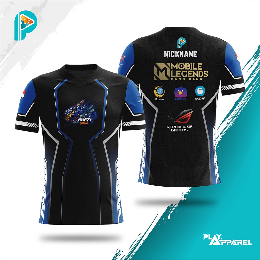 Jersey Custom Kaos Baju Gaming MOBILE LEGENDS GRATIS NICKNAME BY PLAY APPAREL