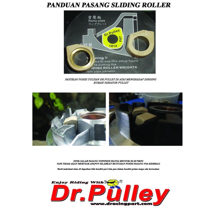 SEDIA Sliding roller DrPulley SR2012 Yamaha NMAX