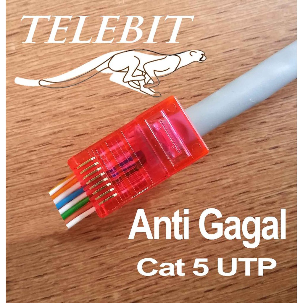 Konektor RJ45 CAT 5E Connector RJ 45 Anti Gagal Easy Crimping