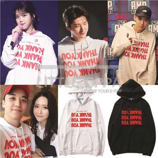 IDOL FASHION IU KRIS SEUNGRI B.I THANK YOU HOODIE