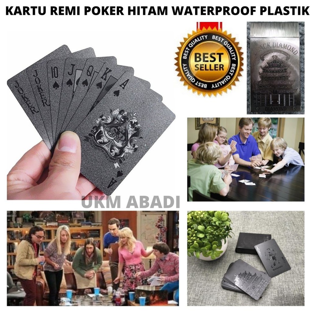 Kartu Truf Remi Poker Hitam Waterproof Plastik Exclusive 111124