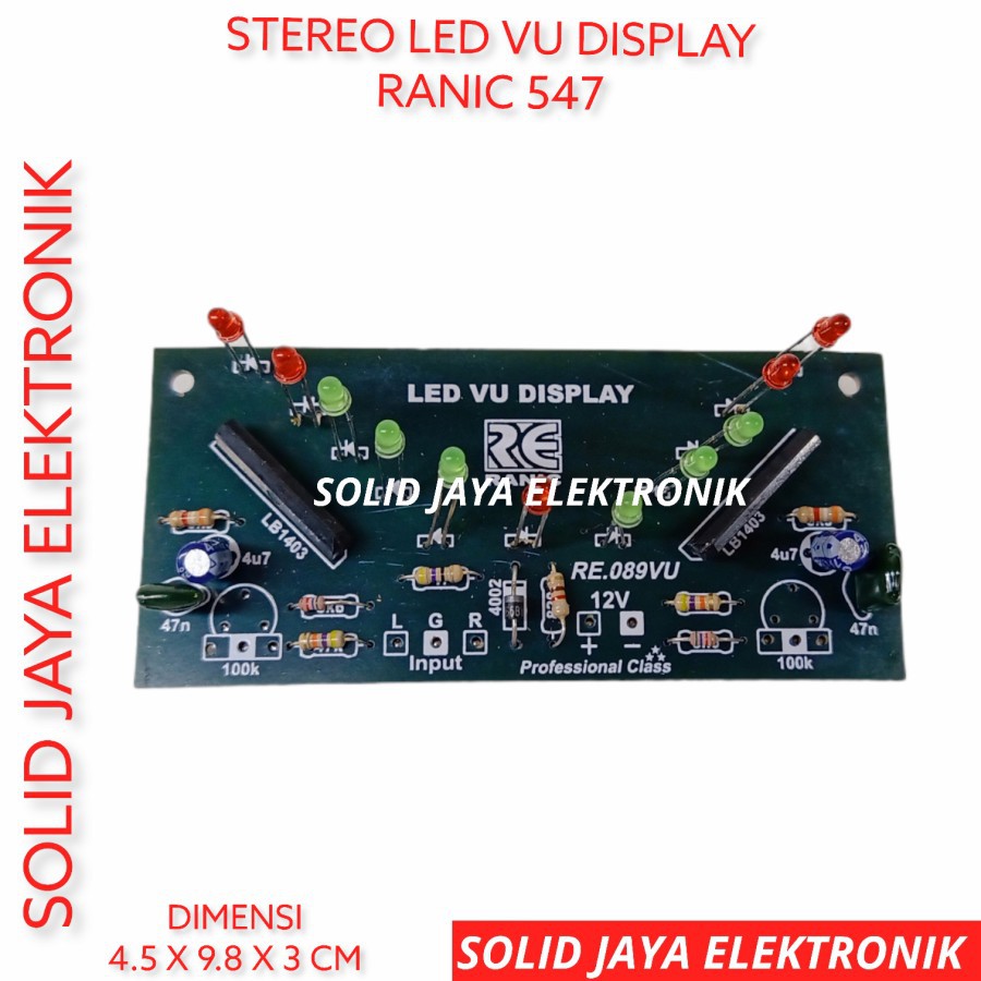 LAMPU LED VU STEREO DISPLAY KIT 11 LAMPU LED VU STEREO AUDIO AMPLI AMPLIFIER RANIC 547 ASLI ORIGINAL