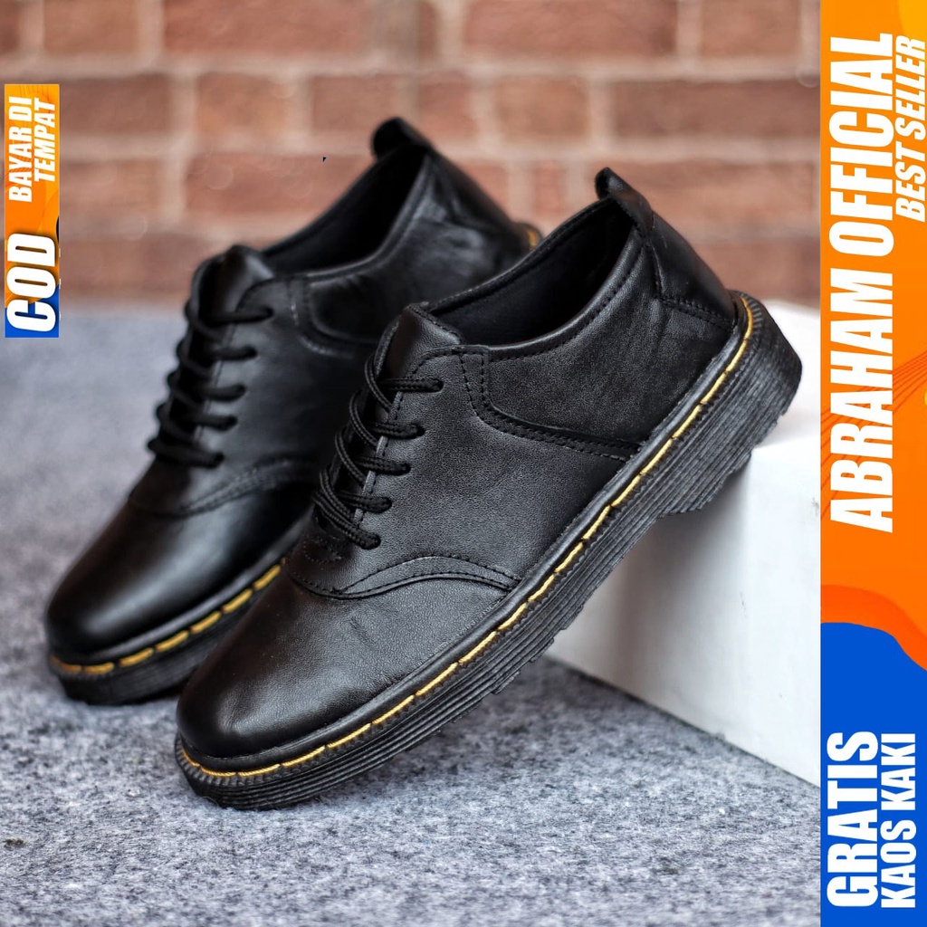 ABRAHAM AZCS Sepatu Casual Formal Pantofel Hitam