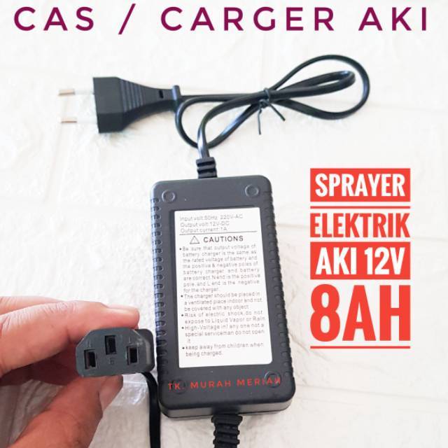 CAS AKI Power Charger Sprayer Elektrik 12V 1-2A charger accu / ces aki 12 volt