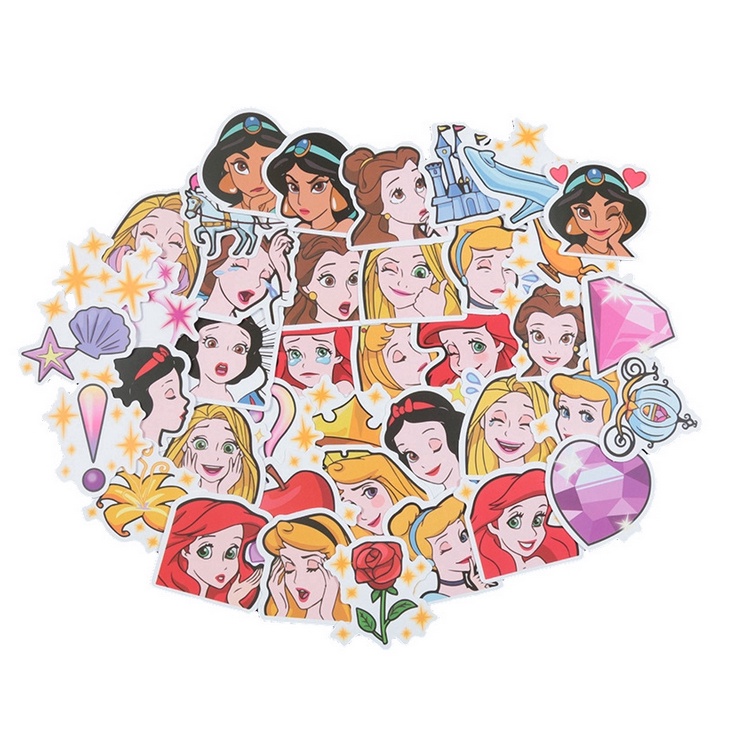 A19 STICKER 10PCS (DISNEY PRINCESS) anti air notebook scrapbook label tempel motif kartun superhero super hero unik lucu atk alat tulis kantor murah viral termurah kartun komputer leptop handphone hp smartphone koper laptop tembok kulkas disney anime