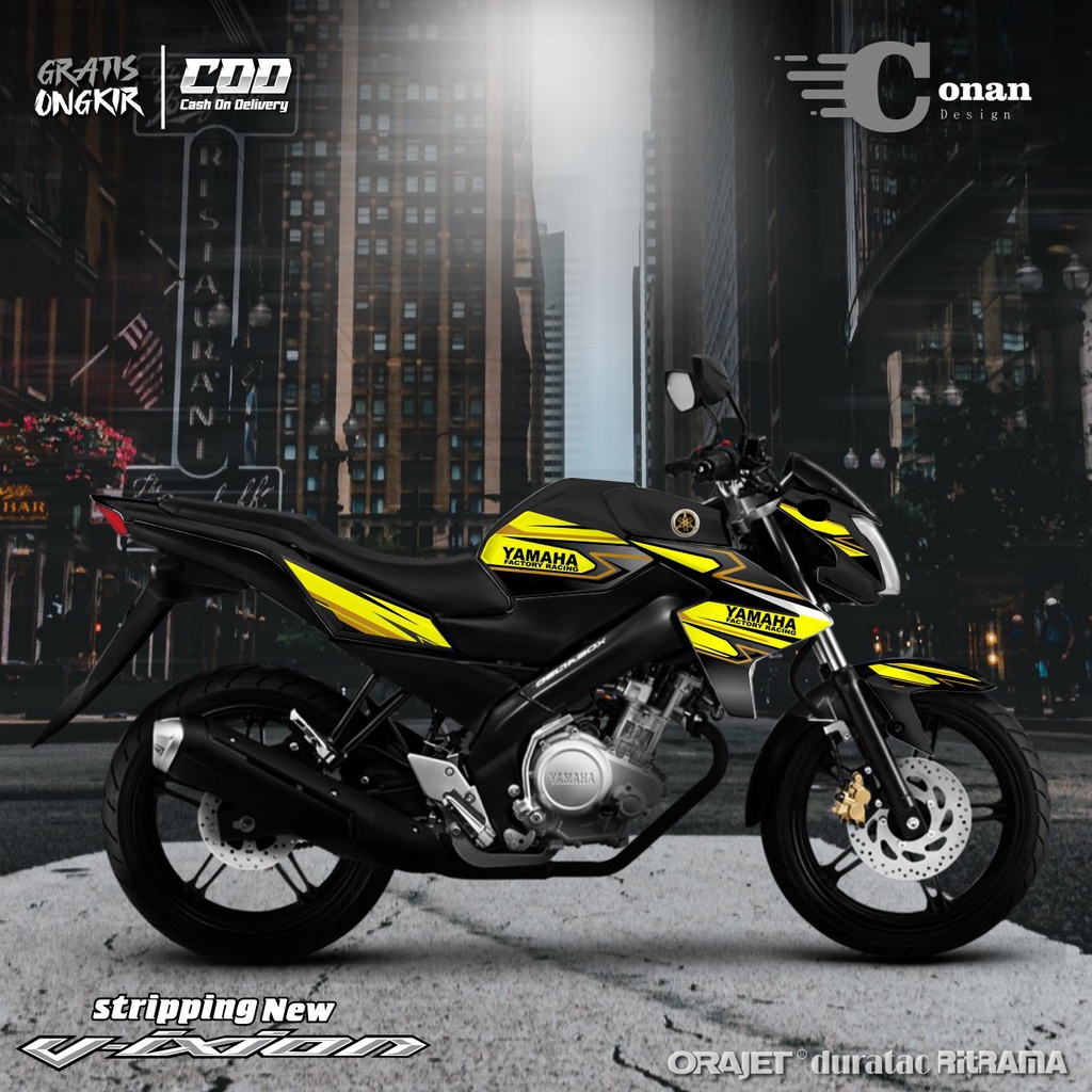 Aksesoris Stiker Variasi Yamaha Vixion New - Sticker Variasi Striping Vixion New Factory Racing Terl