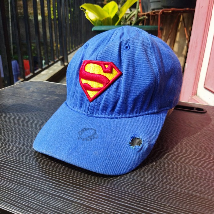 topi pria second superman minus preloved