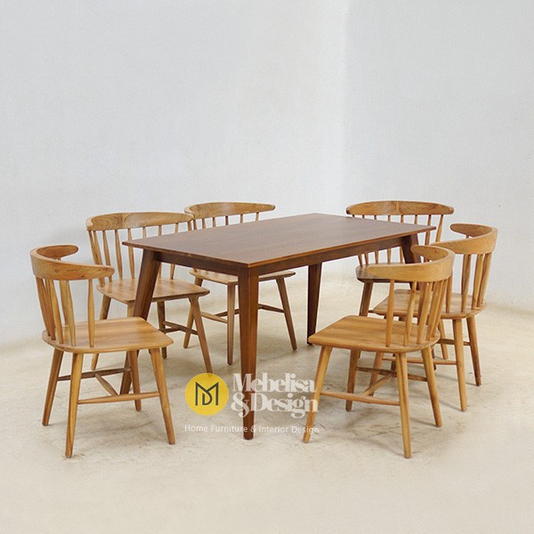 Kursi Meja Makan Set 6K Jati, Kursi Makan Jati, Meja Kursi Jati