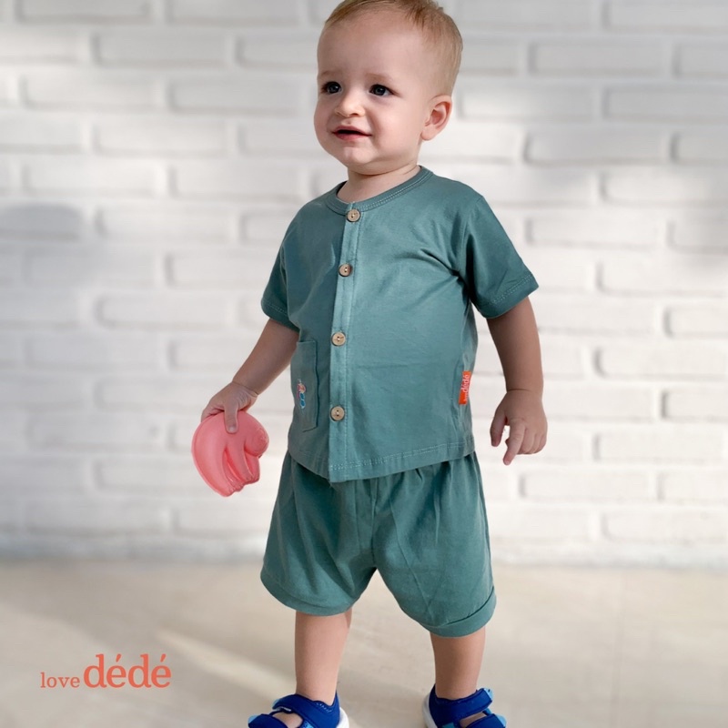 ASLI OEKO TEX Certified Ryu set lovedede Baju Setelan Celana Pergi Jalan Fashion Anak Bayi Cowok Laki Terlaris Lucu Impor Murah Terbaru Babeebabyshop