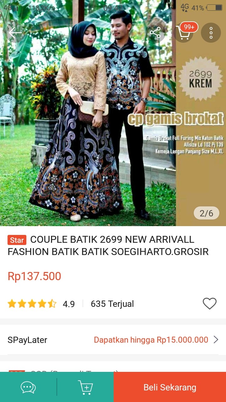 Couple Batik 2699 New Arrivall Fashion Batik Batik Soegiharto.grosir