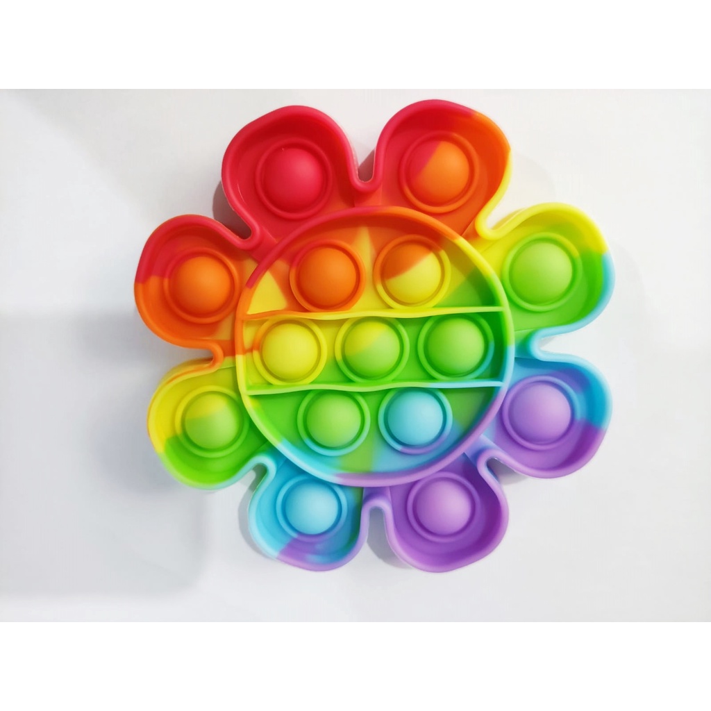 Tas Pop It Motif UNICORN / Mainan pop it murah popit Pop Its Square rainbow multicolor Fidget Toy Push bubble Penghilang Stres-BUNGA