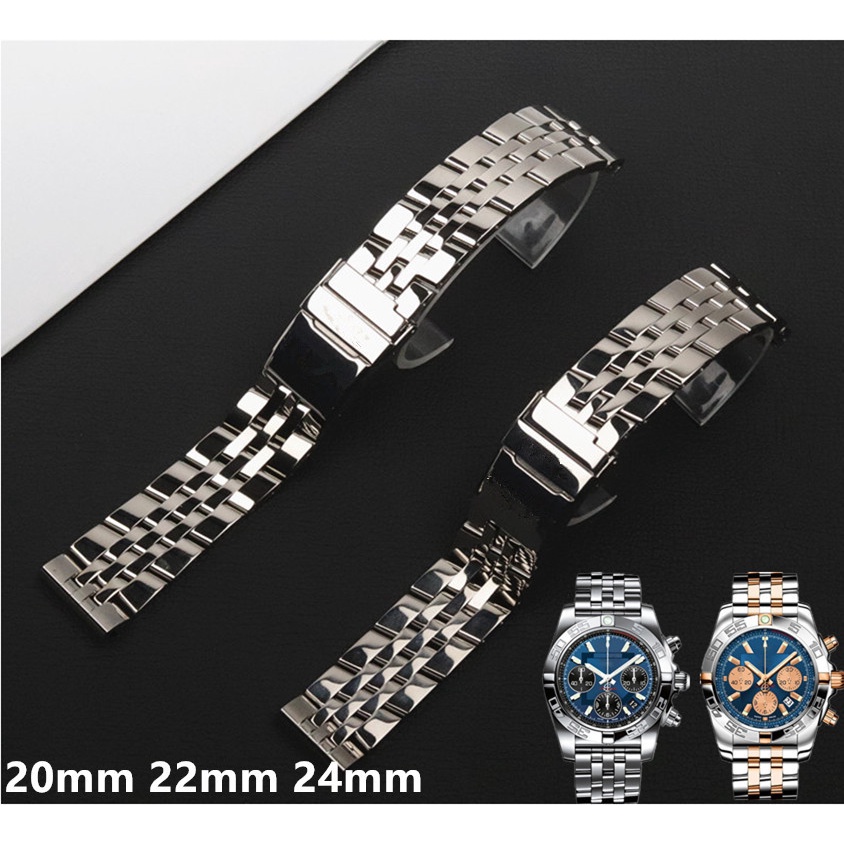 20mm 22mm 24mm Solid Stainless Steel Watch Bracelet For Breitling strap Watch Bands for AVENGER NAVI