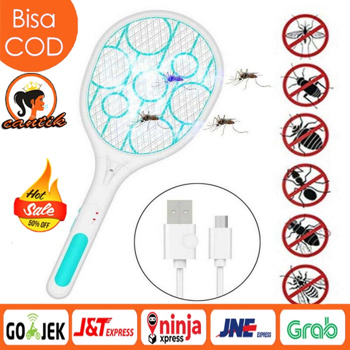 Raket Nyamuk Mosquito Racket USB Rechargeable Lightning LY-098