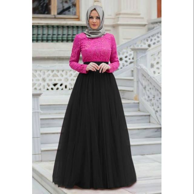 Pre Order Gamis Brokat Mermaid Duyung Banyak Warna Shopee Indonesia